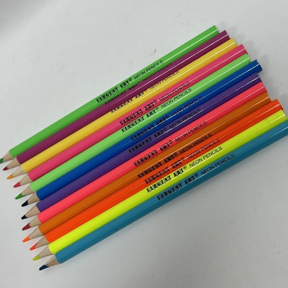 Colored Pencil Sargent Art Neon Pack of 12 Non Toxic Pre‎ Sharpened